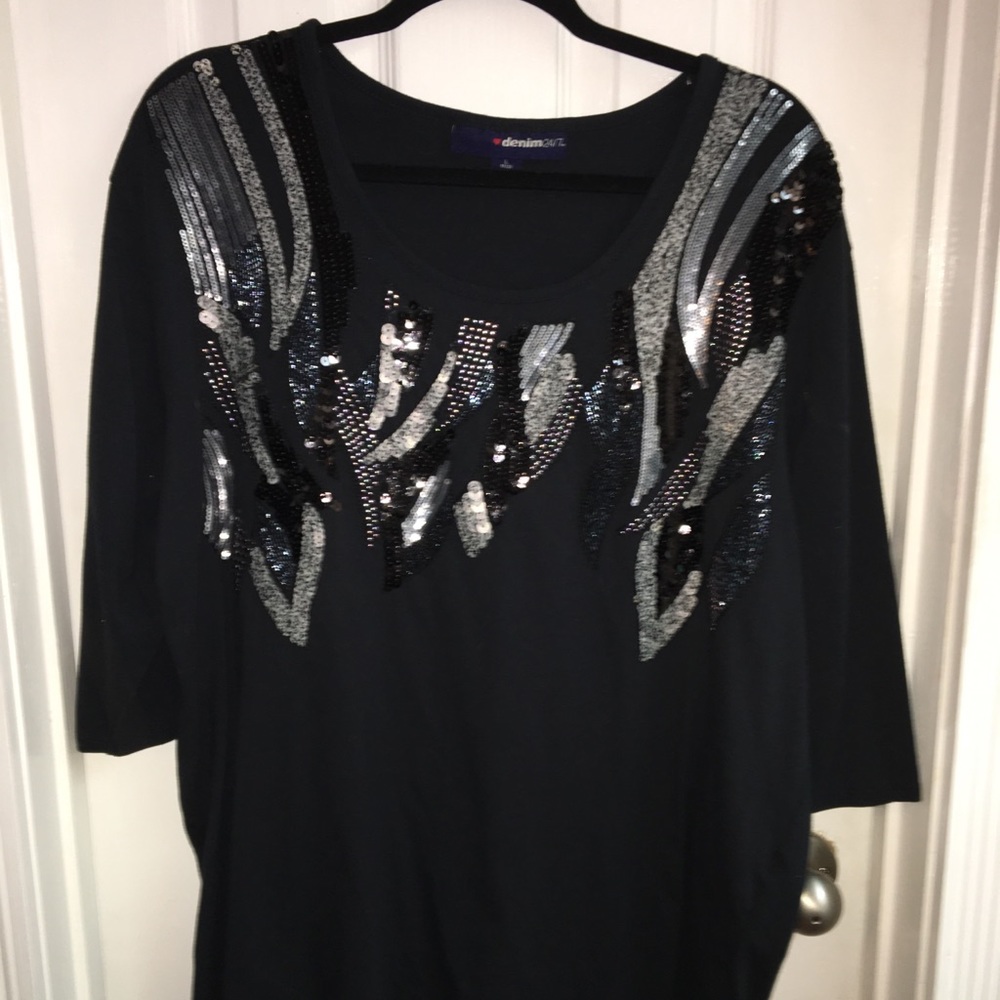 3/4 Length Sequin Blouse